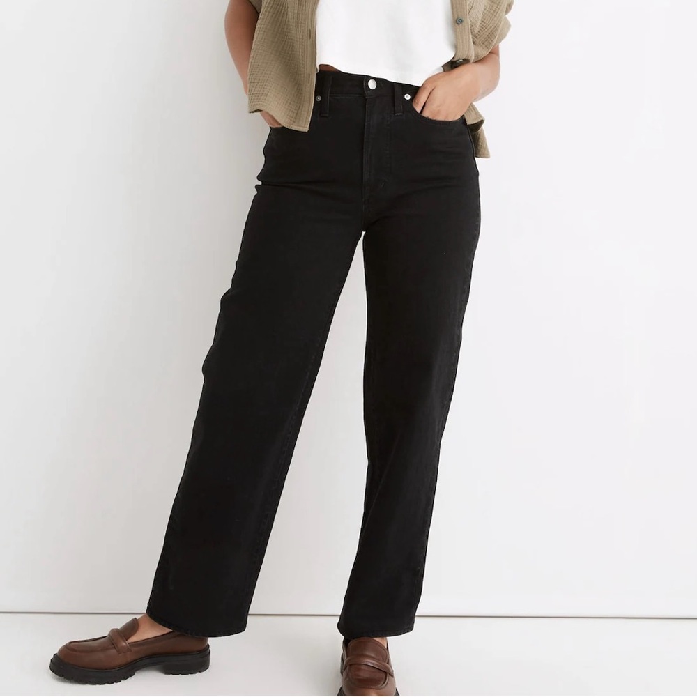 Madewell Tall Curvy Perfect Vintage Wide-Leg Jeans in Black Belmere Wash